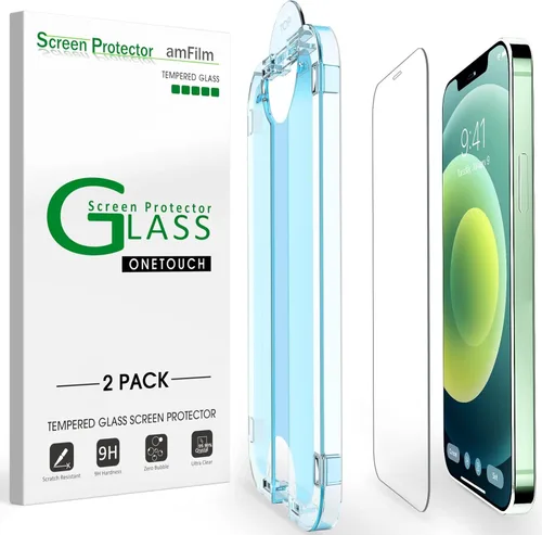 Vista 13 de amFilm OneTouch Protector de pantalla de vidrio para iPhone 11, iPhone XR (6.1 pulgadas) con kit de fácil instalación, vidrio templado, paquete de 2