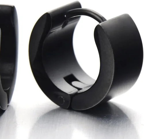 Vista 3 de Par de aretes de aro con bisagras, unisex, para hombres y mujeres