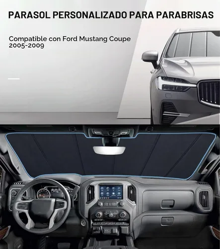 Vista 2 de Pigenius Parasol de parabrisas para Ford Mustang Coupe 2005-2009 - Salvaguarda Gris