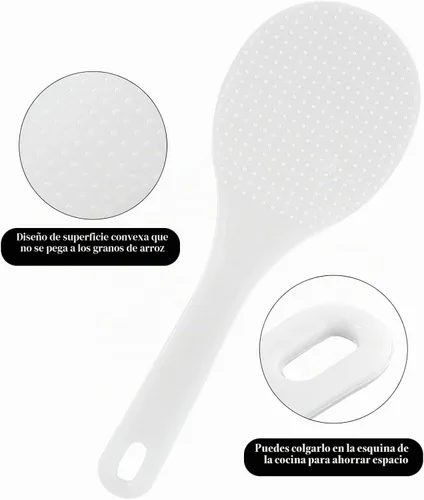Vista 3 de Juego de utensilios de cocina de plástico, 2 piezas, color blanco Blanco a