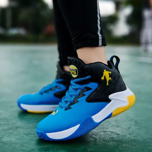 Vista 5 de zapatos de baloncesto deportivos antideslizantes para niños nuevos