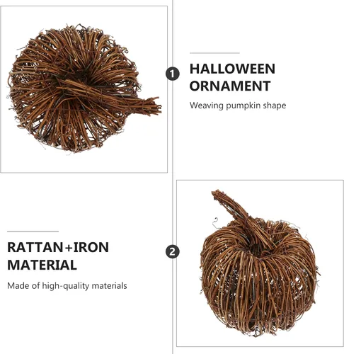 Vista 3 de SEWACC Bola de vid artificial de mimbre de mimbre para Halloween, Acción de Gracias, decoración de otoño, 5.9 in
