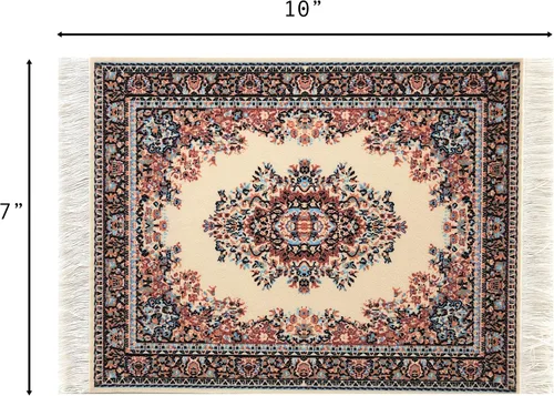 Vista 4 de Juego de 4 alfombras de área para casa de muñecas, accesorios de alfombra en miniatura para casas de muñecas, decoración rectangular de suelo de 10