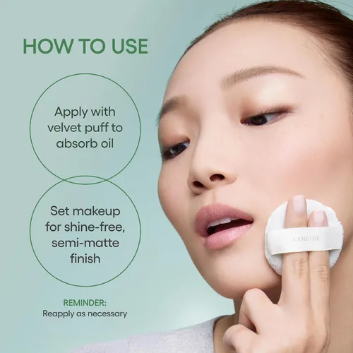 Vista 7 de LANEIGE Neo Blurring Powder: Korean Oil-Control Compact with Pore Blurring, Smoothing Finish & Travel-Friendly, No-Spill Packaging 2-Transparente
