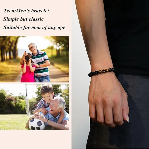 Vista 4 de UPROMI Regalos para papá, padrastro, abuelo, tío, padrastro, hermano, hijo, nieto, sobrino, hijastro, hombre, pulsera, regalo de cumpleaños