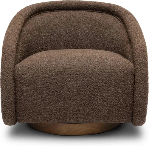 Vista 7 de TOV Furniture Rory - Silla giratoria Boucle marrón chocolate