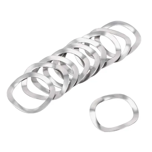 Vista 9 de uxcell 10 arandelas de resorte ondulado de acero inoxidable 304 de 0.41 "x 0.59" x 0.01 pulgadas para tornillo