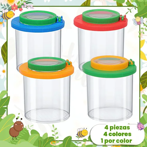 Vista 4 de Coopay Caja de insectos con aumento de 4 piezas, visor de insectos, jaula para insectos criadores, contenedor, jaula para atrapar insectos, kit