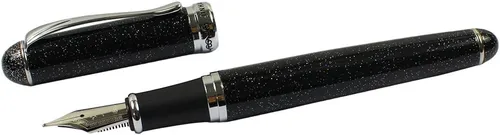 Vista 4 de Gullor Pluma estilográfica avanzada Jinhao X750 de medio calibre con patrón de cielo nocturno negro