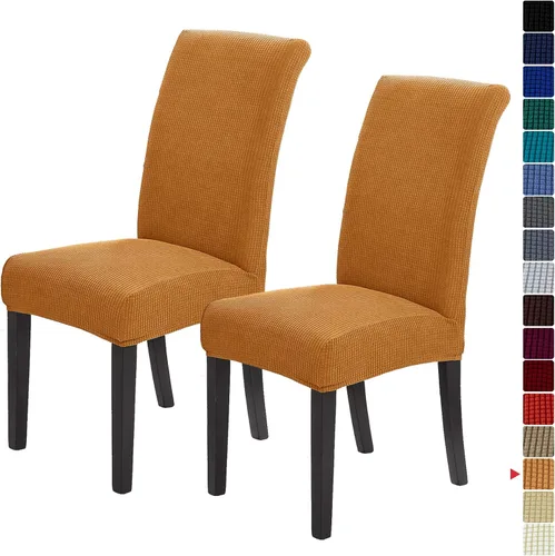 Vista 63 de Juego de 2 fundas para sillas de comedor, fundas elásticas para sillas de comedor, fundas para sillas de cocina de jacquard texturizadas, decoración