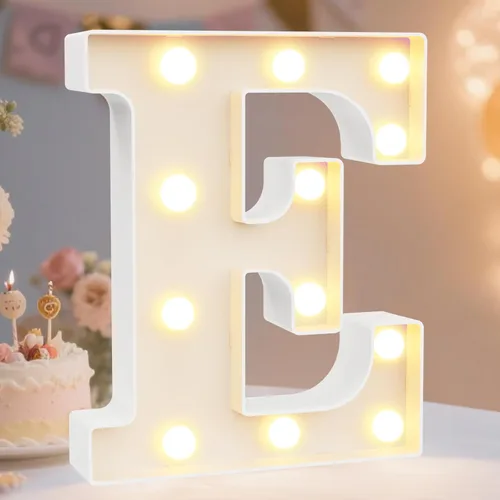 Vista 80 de Pooqla Letras con luces LED de marquesina, letras decorativas iluminadas en blanco cálido y blanco frío, letras del alfabeto iluminadas para niños