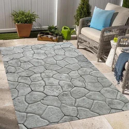 Vista 9 de Alfombra rústica con estampado de grano de madera marrón para interiores y exteriores, para balcón, porche, patio, terraza, patio, impermeable