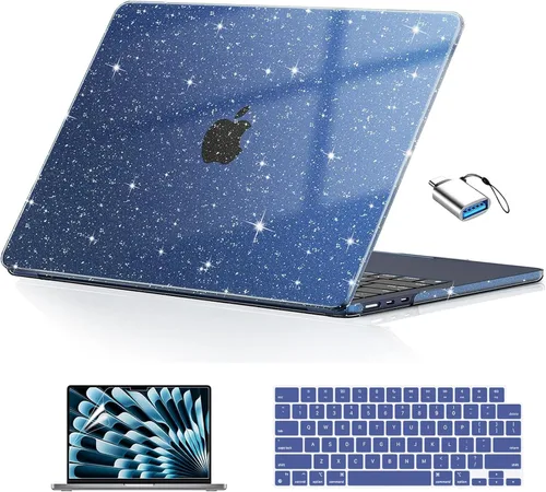 Vista 11 de EooCoo Funda para MacBook Air de 13 pulgadas M5/M4/M3/M2 2026-2022, color Crystal Black