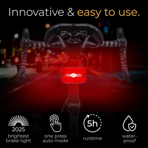 Vista 3 de LICHTMEISTER® Bike Tail Light with Reflector and Intelligent Brake Light Function – Rear Bike Light LED – Bicycle Tail Light