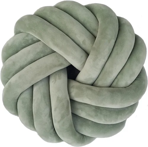 Vista 19 de Cyprinus Carpio Almohada creativa con nudo de bola de rosa, cojín de flor para sofá, almohada lumbar, decoración (rosa-C)