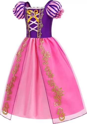Vista 2 de isswya Rapunzel - Disfraz de princesa para niñas, cosplay, Halloween, Navidad, fiestas, 2-10 años