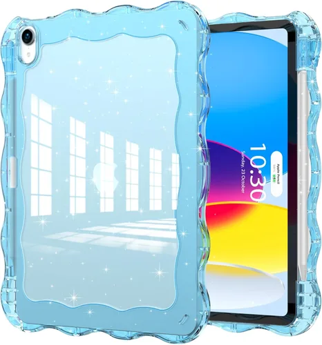 Vista 14 de Funda para iPad de 9ª/8ª/7ª Generación de 10.2", Cuerpo Completo Resistente de Servicio Pesado a Prueba de Golpes Anti Rayones Cubierta (Negro Azul)