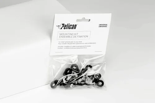 Vista 2 de Pelican Kit de aparejo de accesorios para kayak, fácil de fijar accesorios y equipos, 20 piezas, bucles elásticos para cubierta de amarre, ojo