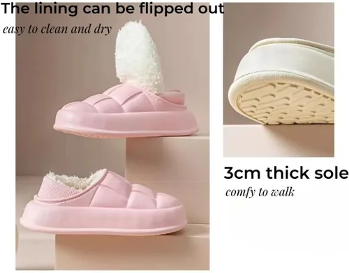 Vista 4 de Women's Slippers Fuzzy House Slippers Memory Foam Slippers Slip-on Slippers Soft Cozy Plush for Indoor Outdoor winter fuzzy slippers