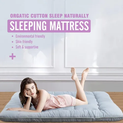 Vista 4 de MIRUO Colchoneta de dormir en el suelo para adultos, colchón de futón para niños, colchoneta para dormir, colchón de suelo para adultos, colchón