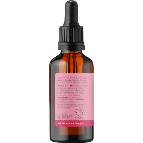 Vista 2 de Sukin Aceite de rosa mosqueta orgánico certificado, 1.69 onzas