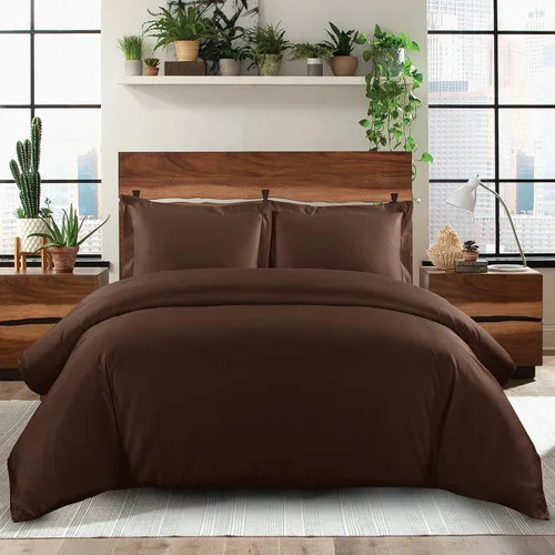 Vista 7 de Royal Hotel Bedding Funda de edredón de 500 hilos, 100% algodón, cierre de botón, suave y fresco, juego de funda de edredón de 2 piezas, tamaño Negro