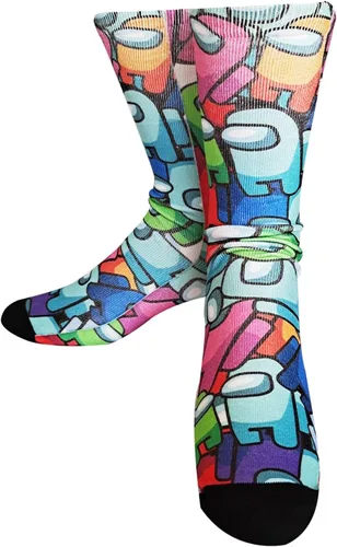 Vista 2 de Divertidos calcetines unisex para hombre, novedosos y locos estampados 3D de compresión largos