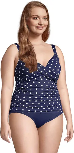 Vista 4 de Lands' End Traje de baño tankini con varillas, resistente al cloro, con control de abdomen, cuello en V