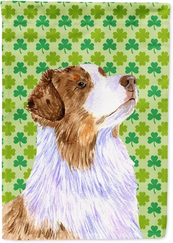 Vista 310 de Caroline's Treasures SS4442GF Affenpinscher Bandera de jardín con retrato de trébol del día de San Patricio para buzón, bandera decorativa