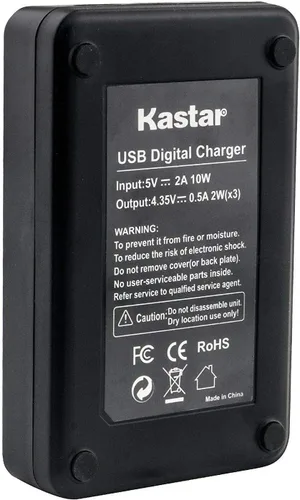 Vista 4 de Kastar Cargador de batería USB triple LCD compatible con Fujifilm FinePix JX400 JX405 JX420 JX500 JX520 JX530 JX540 JX550 JX560JX580 JX590 JX600