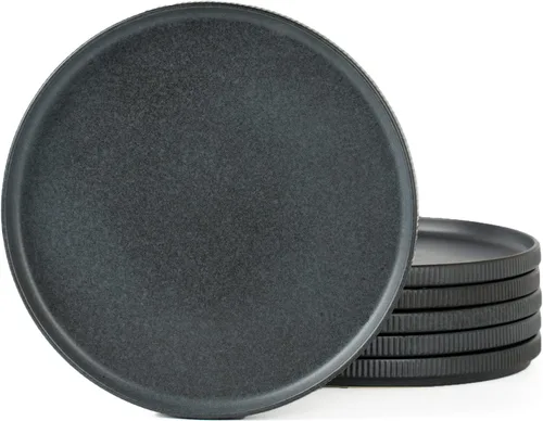 Vista 10 de famiware Star Platos de Ensalada para 6, Juego de Platos de 8 Pulgadas, Vajilla de Gres, Platos Pequeños para Postre, Ensalada, Aperitivo, Blanco