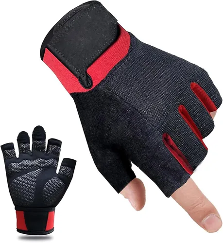 Vista 8 de Guantes de entrenamiento para mujer, guantes de levantamiento de pesas sin dedos, guantes de ejercicio para entrenamiento, fitness, ciclismo