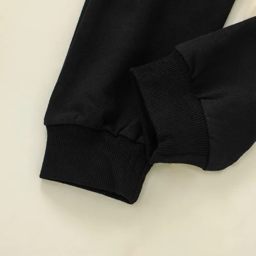 Vista 7 de Conjunto de sudadera con capucha de manga larga para bebé niño y niño pequeño + pantalones deportivos para otoño e invierno