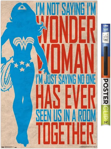 Vista 17 de Trends International DC Comics - Póster de pared de identidad secreta, Mujer Maravilla, 14.725 x 22.375 pulgadas, versión enmarcada de madera