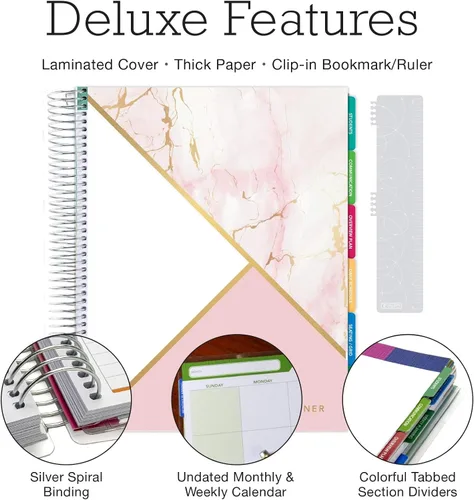 Vista 2 de Elan Publishing Company DELUXE - Planificador sin fecha para profesores: 22 x 28 cm (8.5 x 11 pulgadas). Incluye 7 períodos, pestañas de página