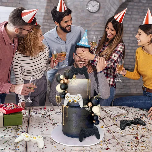 Vista 4 de 28 piezas de temas de videojuegos para decoración de tartas, decoración de pasteles de bolas para decoración de pasteles de fiesta de cumpleaños