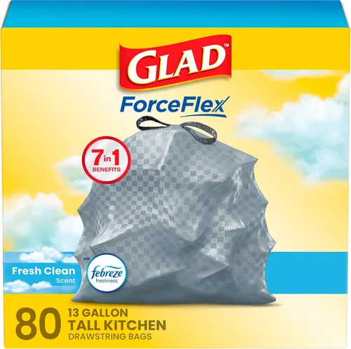 Vista 12 de Glad ForceFlex Bolsas de basura altas para cocina, 13 galones, Gain Fresh Clean, 40 unidades (el paquete puede variar)