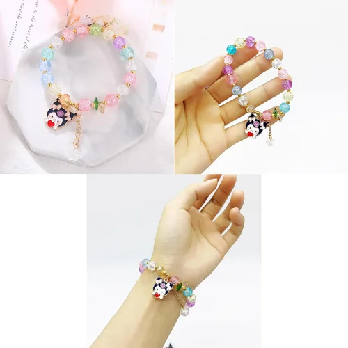 Vista 3 de Bonitos regalos de anime, pulseras, aretes, anillos, llaveros, collares, regalos de dibujos animados para mujeres y niñas, regalos de cumpleaños