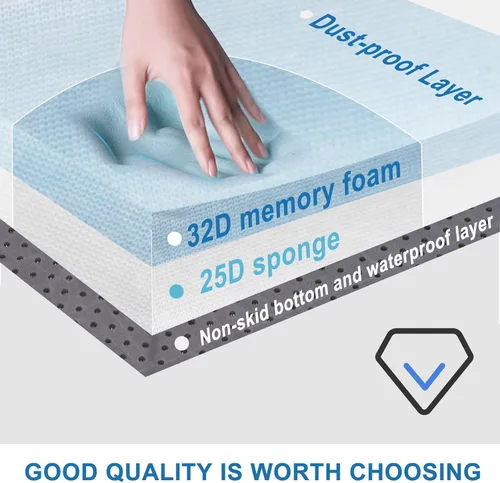 Vista 5 de Extra Thick Memory Foam Camping Mattress - 72" x 24" Portable Sleeping Pad for Adults, Folding Camping Bed Mat, Lightweight Cot Mattress Topper for