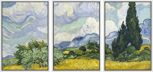 Vista 118 de wall26 Lienzo enmarcado para pared, juego de arte con flores de almendra de Vincent Van Gogh, naturaleza, ilustraciones de área silvestre, bellas