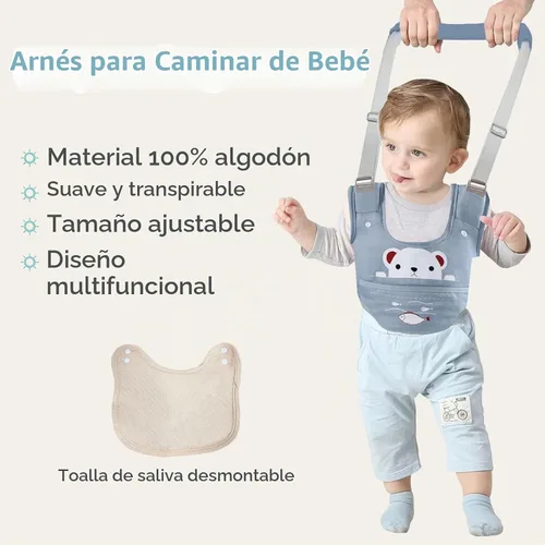 Vista 7 de Arnés para caminar para bebé, cinturón de asistente para caminante de bebé (azul) Adjustable Toddler Infant Walker Harnesses Standing Up and