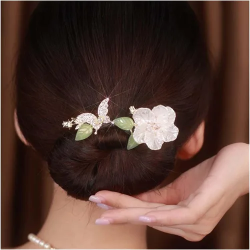 Vista 7 de Ins Style Rizador de Cabello Perezoso Elegante, Creador de Moño de Cabello de Cristal, Accesorios para el Cabello de Moño con Peinado de Torsión