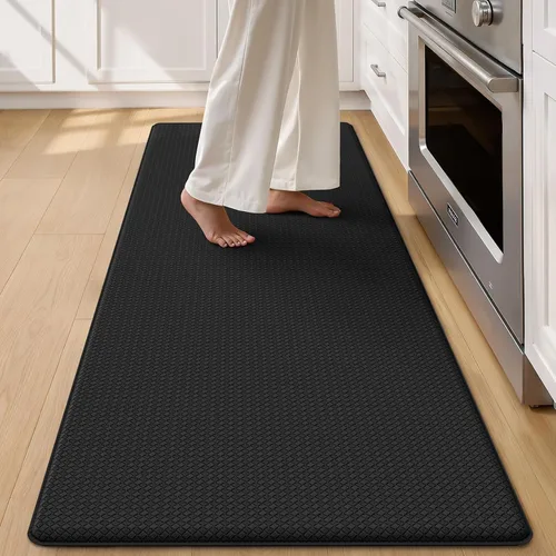 Vista 15 de Color&Geometry - Alfombras de cocina antideslizantes e impermeables Alfombra de cocina acolchada Alfombra antifatiga para pararse de 30 x 18 Verde