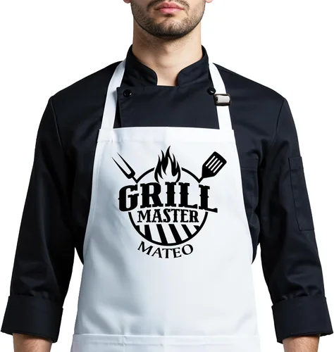 Vista 9 de Delantal para barbacoa y parrilla, regalo personalizado para el día del padre para papá, maestro de parrilla, abuelo, delantal de chef, delantales