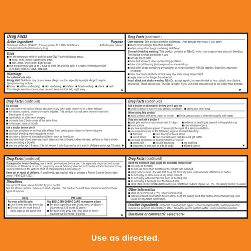Vista 5 de HealthCareAisle Gel de Diclofenac, 1%, Alivio del dolor artrítico - Tubo de 50 g - Fuerza de prescripción original (AINE)