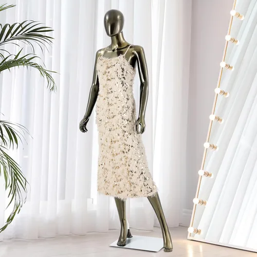 Vista 6 de Maniquí femenino de cuerpo completo color bronce - 177,8 cm de exhibición realista de maniquí con cabeza y brazos ajustables, maniquíes desmontables