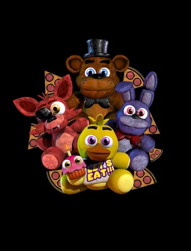 Vista 2 de Five Nights at Freddy's Character Plushies - Camiseta negra para niño