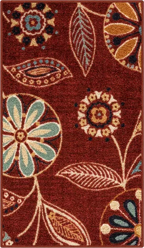 Vista 36 de Maples Rugs Reggie - Alfombra bohemia con estampado floral, 1 pies 8 Gris oscuro