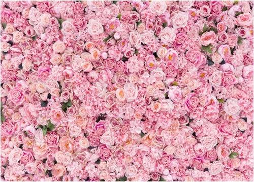 Vista 4 de Flores de pared de rosas rojas y rosadas de 7 x 5 pies, fondos para fotografía de boda, despedida de soltera, baby shower, fondo de fotos, postre
