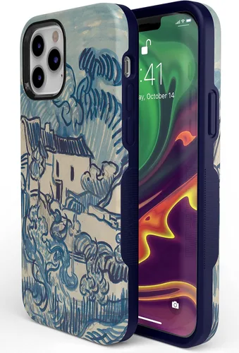 Vista 7 de Funda Casely para iPhone 12/12 Pro Paisaje de Van Gogh con Casas Diseño Protector Atrevido Compatible con MagSafe